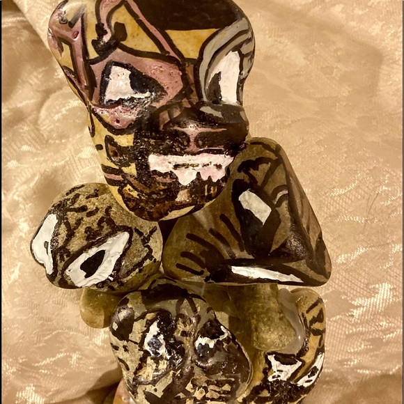 Homemade Rock Art Sculpture Myan or African - Picture 7 of 10